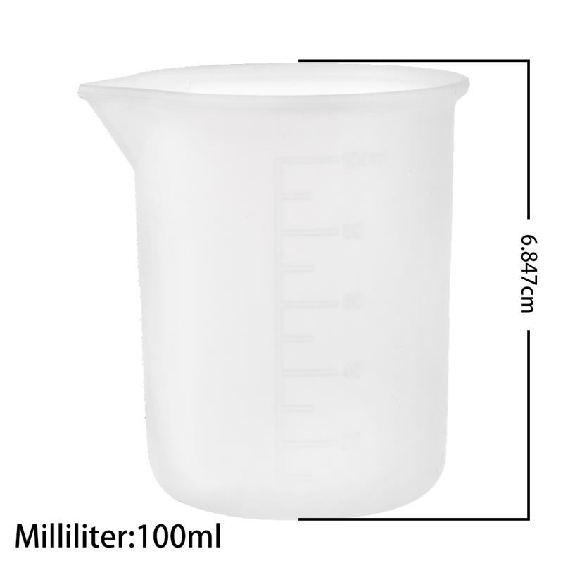 5db 100 ml-es szilikon mérőpohár átlátszó epoxi osztott csészével barkácsoláshoz, UV gyantaforma ékszerkészítő eszközhöz Art Kitchen Lab