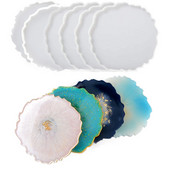 1 tk Ebaregulaarsed alustealuste silikoonvormid UV-epoksüvaiguvormid veiniklaasi kohvialuste kandiku valmistamiseks, ehete tööriistad