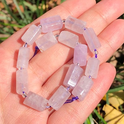 Χάντρες από φυσική πέτρα Μαύρη τουρμαλίνη σε σχήμα κυλίνδρου Loose Spacer Beads for Jewelry Making DIY βραχιόλι αξεσουάρ 7,5``