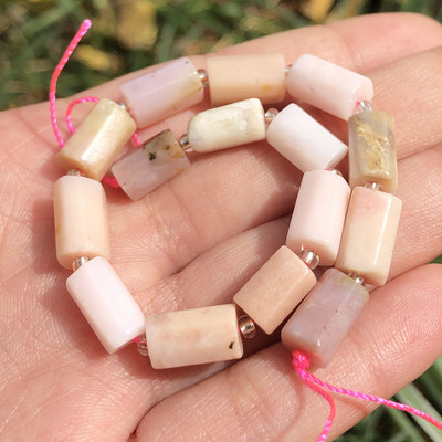 Χάντρες από φυσική πέτρα Μαύρη τουρμαλίνη σε σχήμα κυλίνδρου Loose Spacer Beads for Jewelry Making DIY βραχιόλι αξεσουάρ 7,5``