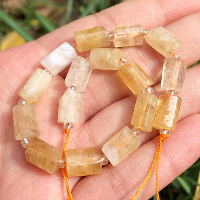 Χάντρες από φυσική πέτρα Μαύρη τουρμαλίνη σε σχήμα κυλίνδρου Loose Spacer Beads for Jewelry Making DIY βραχιόλι αξεσουάρ 7,5``