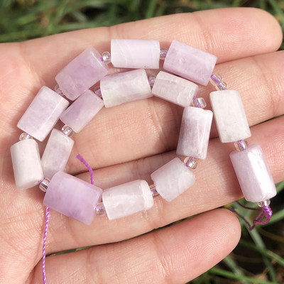 Χάντρες από φυσική πέτρα Μαύρη τουρμαλίνη σε σχήμα κυλίνδρου Loose Spacer Beads for Jewelry Making DIY βραχιόλι αξεσουάρ 7,5``