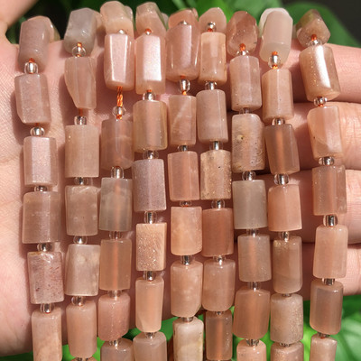 Χάντρες από φυσική πέτρα Μαύρη τουρμαλίνη σε σχήμα κυλίνδρου Loose Spacer Beads for Jewelry Making DIY βραχιόλι αξεσουάρ 7,5``