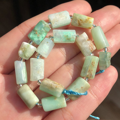 Χάντρες από φυσική πέτρα Μαύρη τουρμαλίνη σε σχήμα κυλίνδρου Loose Spacer Beads for Jewelry Making DIY βραχιόλι αξεσουάρ 7,5``