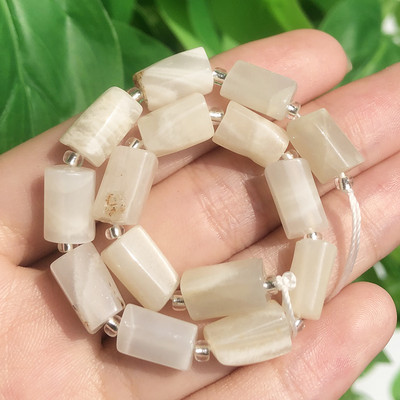 Χάντρες από φυσική πέτρα Μαύρη τουρμαλίνη σε σχήμα κυλίνδρου Loose Spacer Beads for Jewelry Making DIY βραχιόλι αξεσουάρ 7,5``