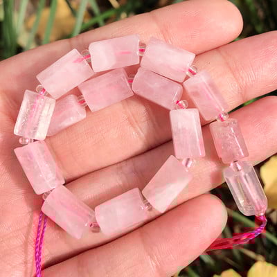 Χάντρες από φυσική πέτρα Μαύρη τουρμαλίνη σε σχήμα κυλίνδρου Loose Spacer Beads for Jewelry Making DIY βραχιόλι αξεσουάρ 7,5``