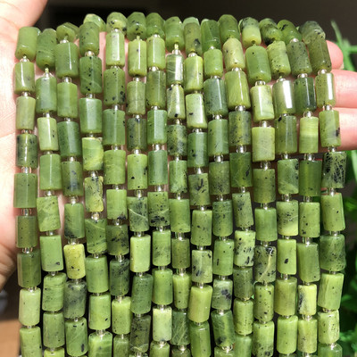 Χάντρες από φυσική πέτρα Μαύρη τουρμαλίνη σε σχήμα κυλίνδρου Loose Spacer Beads for Jewelry Making DIY βραχιόλι αξεσουάρ 7,5``