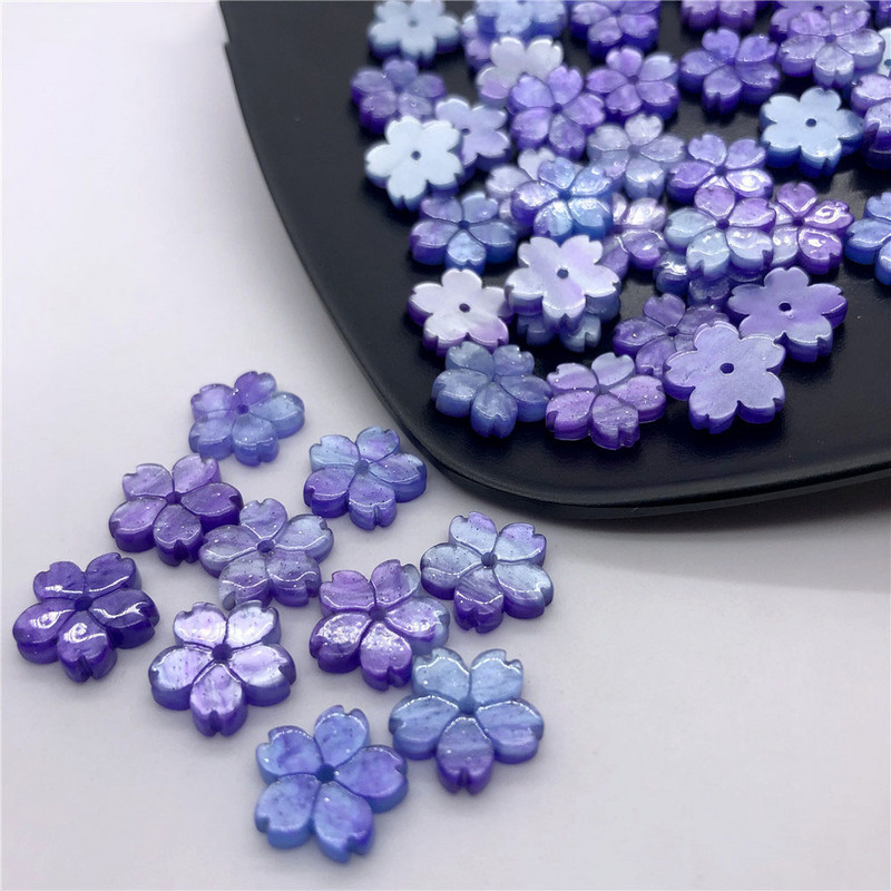 50 db/csomag szilva sakura virág színes laza gyöngyök barkács ékszerkészítéshez, kézzel készített anyagból hajkiegészítők nagykereskedelme 12mm LISM