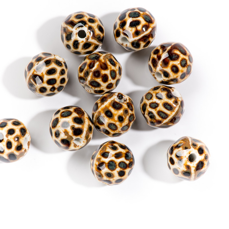 15#10db divatos leopárd kerámiagyöngyök kiváló minőségű porcelán ékszerkiegészítők #MY262