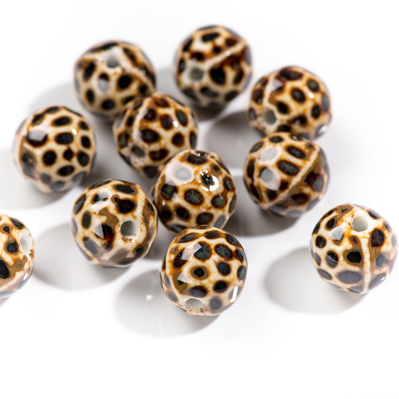 15#10db divatos leopárd kerámiagyöngyök kiváló minőségű porcelán ékszerkiegészítők #MY262