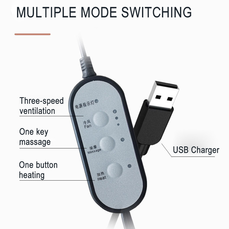 Autós elektromos masszázspárna USB töltő fejtámla nyakpárna fagyálló memóriahab üléstámasz párnahuzat autótartozékok