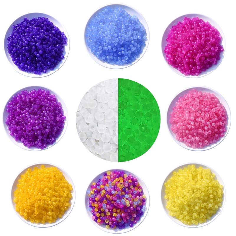 100db 6x8mm UV-reaktív gyöngyök barkácsolás karkötő nyaklánc ékszer kiegészítők színváltó világító akril gyöngyök világít a sötétben