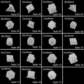 Καλούπια σιλικόνης 19 σχημάτων Ζαριών Φιλέτο Τετράγωνο Τρίγωνο Ζάρια Εποξειδική Ρητίνη Καλούπι για DIY Κρυστάλλινα Carfts Ζάρια Προμήθειες κατασκευής κοσμημάτων