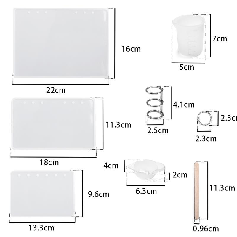 Szilikon öntőforma szerszámkészlet A5 A6 A7 notebook borító öntéshez epoxigyanta öntőforma barkácsolás kézműves ékszer készítés