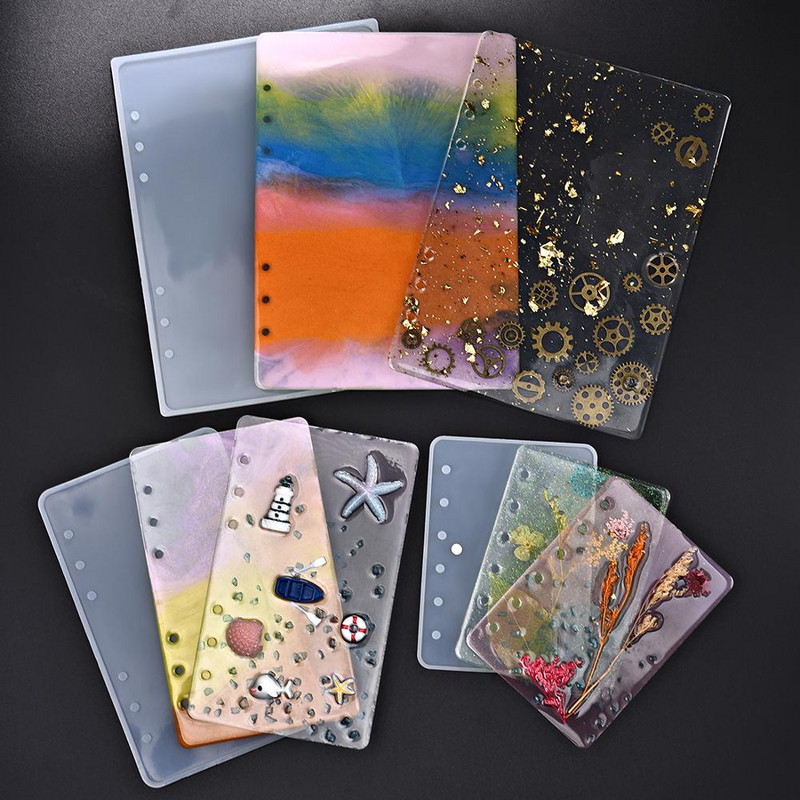Szilikon öntőforma szerszámkészlet A5 A6 A7 notebook borító öntéshez epoxigyanta öntőforma barkácsolás kézműves ékszer készítés