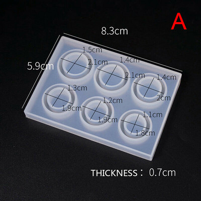 Συλλογή καλουπιών 14 Hole Rings Handmade DIY Making Ring Jewelry Mould Silicone Crystal Epoxy Mold Epoxy Resin for Jewelry Making