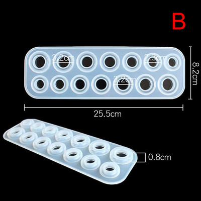 Συλλογή καλουπιών 14 Hole Rings Handmade DIY Making Ring Jewelry Mould Silicone Crystal Epoxy Mold Epoxy Resin for Jewelry Making