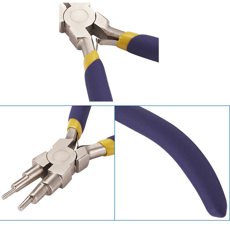 Seturi de instrumente de bijuterii DIY cu clește cu nas rotund din oțel carbon și sârmă de bijuterii de cupru pentru seturi de instrumente și echipamente pentru fabricarea de bijuterii DIY