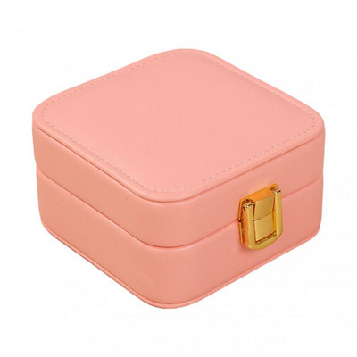 Kutija za nakit Organizator Jednostavna dvoslojna putna kožna prijenosna vitrina Naušnice Prsten Ogrlica Držač nakita