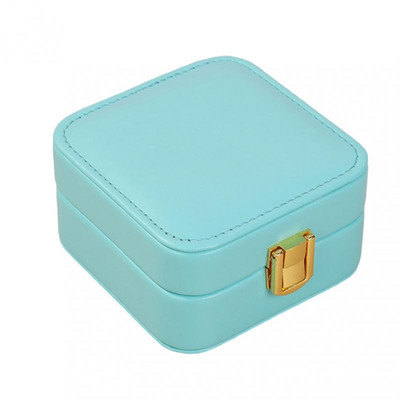 Kutija za nakit Organizator Jednostavna dvoslojna putna kožna prijenosna vitrina Naušnice Prsten Ogrlica Držač nakita