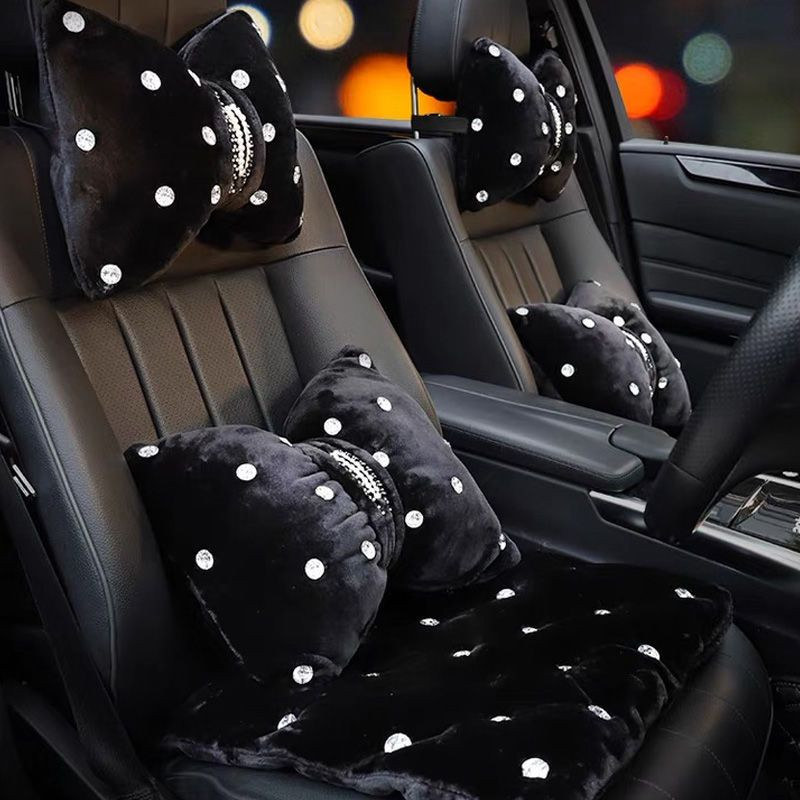 2 buc. pernă pentru gât mașină cu stras pentru tetiera auto pentru scaun, spate, talie, suport lombar, perne, accesorii pentru decorarea interioară a mașinii