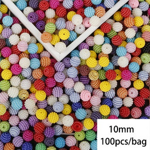 100 τμχ/παρτίδα Bayberry Beads 10mm Ακρυλικό Στρογγυλό Απομίμηση Pearl Beads Fit Europe Beads for Jewelry Making Αξεσουάρ DIY