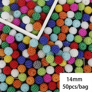 100 τμχ/παρτίδα Bayberry Beads 10mm Ακρυλικό Στρογγυλό Απομίμηση Pearl Beads Fit Europe Beads for Jewelry Making Αξεσουάρ DIY