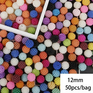 100 τμχ/παρτίδα Bayberry Beads 10mm Ακρυλικό Στρογγυλό Απομίμηση Pearl Beads Fit Europe Beads for Jewelry Making Αξεσουάρ DIY