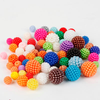 100 τμχ/παρτίδα Bayberry Beads 10mm Ακρυλικό Στρογγυλό Απομίμηση Pearl Beads Fit Europe Beads for Jewelry Making Αξεσουάρ DIY