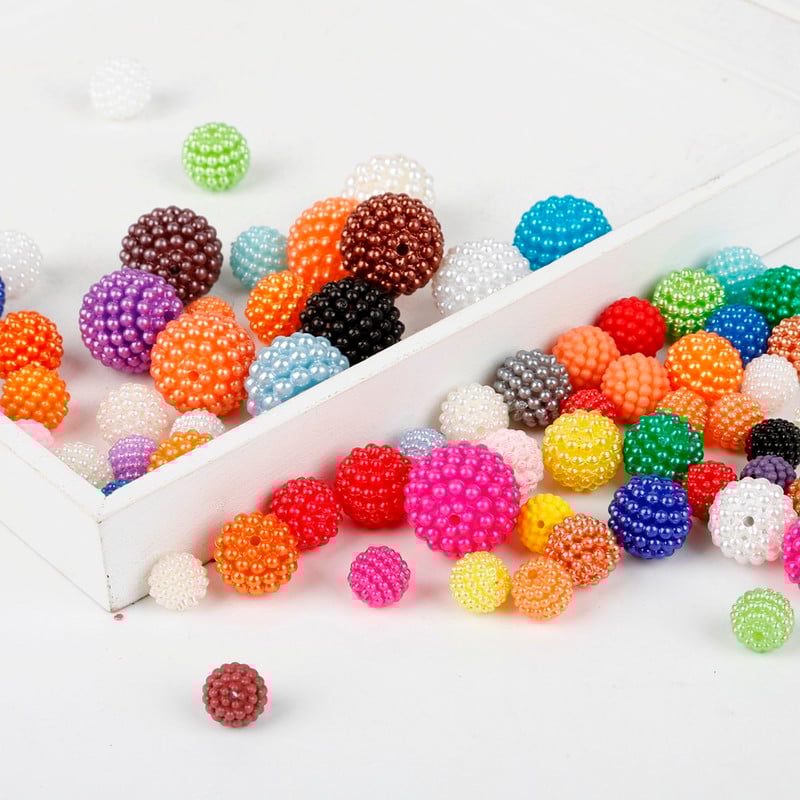 100 τμχ/παρτίδα Bayberry Beads 10mm Ακρυλικό Στρογγυλό Απομίμηση Pearl Beads Fit Europe Beads for Jewelry Making Αξεσουάρ DIY