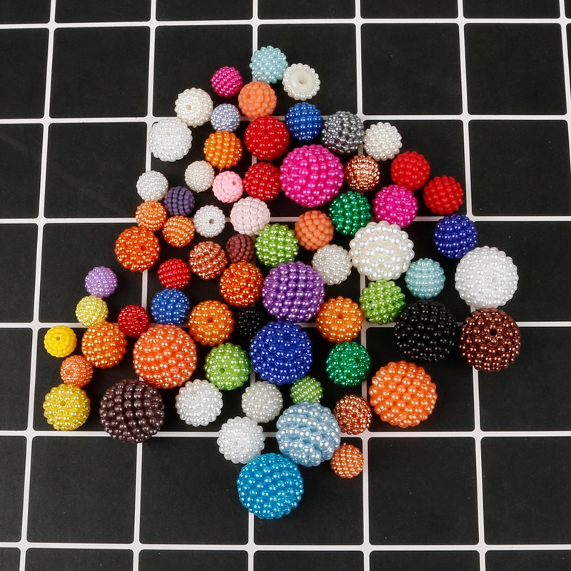 100 τμχ/παρτίδα Bayberry Beads 10mm Ακρυλικό Στρογγυλό Απομίμηση Pearl Beads Fit Europe Beads for Jewelry Making Αξεσουάρ DIY