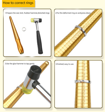 Professional Stick Ring Sizer Ring Stick Enlarger Mandrel Gauge Set Μεγέθη δακτύλων Μέτρηση κοσμημάτων Εργαλεία ταξινόμησης μεγεθών Εξοπλισμός