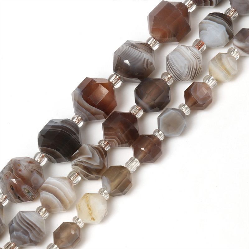 6-10 mm prirodne kamene perle od bocvanskog ahata maslinastog oblika s labavim odstojnikom za modne dodatke Narukvica za izradu nakita