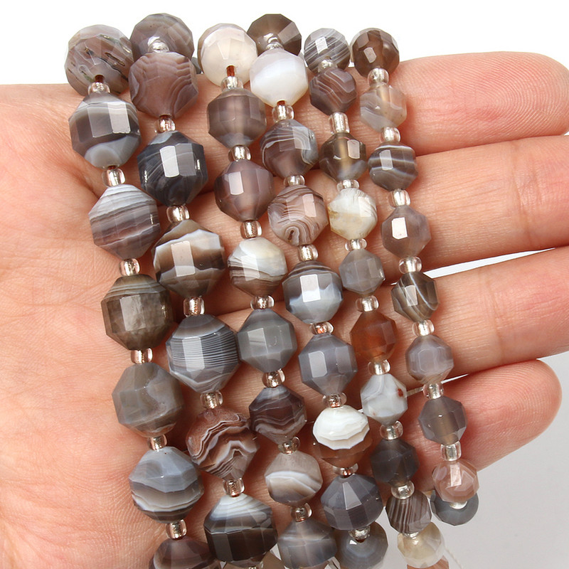 6-10 mm prirodne kamene perle od bocvanskog ahata maslinastog oblika s labavim odstojnikom za modne dodatke Narukvica za izradu nakita