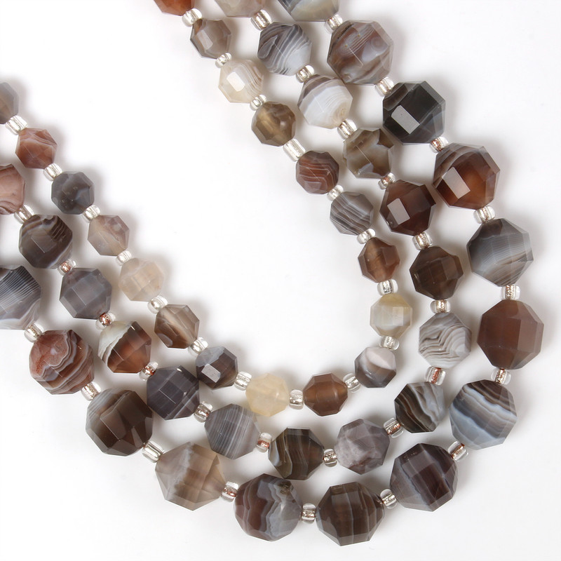 6-10 mm prirodne kamene perle od bocvanskog ahata maslinastog oblika s labavim odstojnikom za modne dodatke Narukvica za izradu nakita