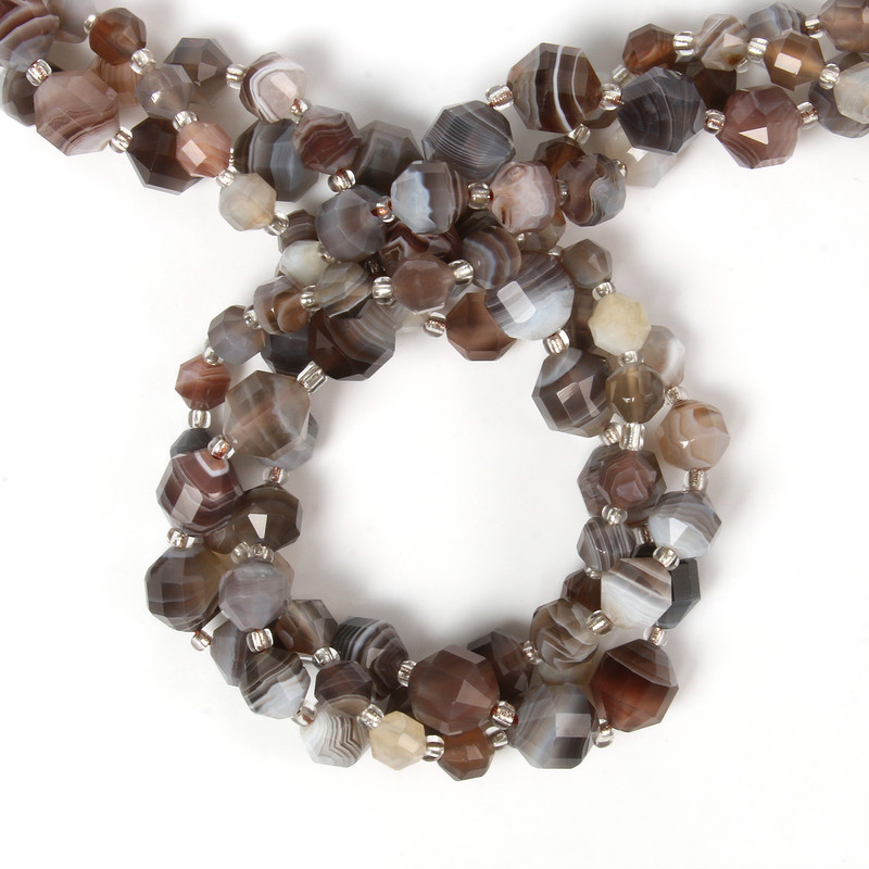 6-10 mm prirodne kamene perle od bocvanskog ahata maslinastog oblika s labavim odstojnikom za modne dodatke Narukvica za izradu nakita