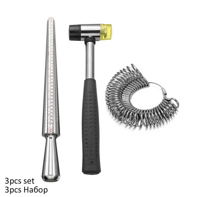 Stick profesional de mărire a inelului, mâner cu dorn, ciocane, băţ de măsurare pentru degete, pentru realizarea de bijuterii, instrumente de măsurare