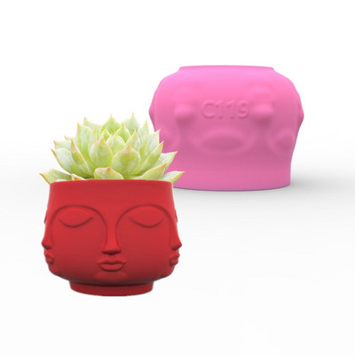 Silikonski kalup 3D slatka djevojka, mačka, gipsani kalup za teglice za cvijeće DIY rukotvorine, gipsane svijeće, kristalna vaza od epoksidne smole Napravite kalup