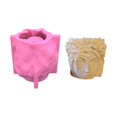 Silikonski kalup 3D slatka djevojka, mačka, gipsani kalup za teglice za cvijeće DIY rukotvorine, gipsane svijeće, kristalna vaza od epoksidne smole Napravite kalup