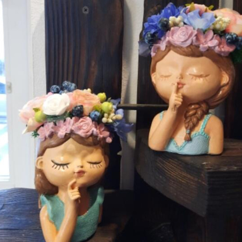 Silikonski kalup 3D slatka djevojka, mačka, gipsani kalup za teglice za cvijeće DIY rukotvorine, gipsane svijeće, kristalna vaza od epoksidne smole Napravite kalup