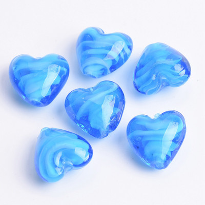 10 db 16x14 mm-es szív alakú lámpatest üveg laza gyöngyök barkácsoláshoz, kézműves ékszerkészítéshez