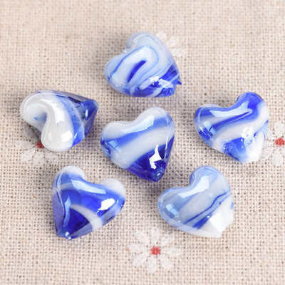 10 db 16x14 mm-es szív alakú lámpatest üveg laza gyöngyök barkácsoláshoz, kézműves ékszerkészítéshez