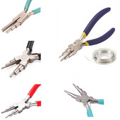 Set alata za DIY nakit s okruglim kliještima od ugljičnog čelika i bakrenom žicom za nakit za DIY izradu nakita, mješovite boje F80