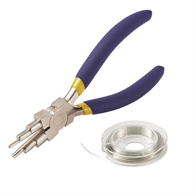 Set alata za DIY nakit s okruglim kliještima od ugljičnog čelika i bakrenom žicom za nakit za DIY izradu nakita, mješovite boje F80