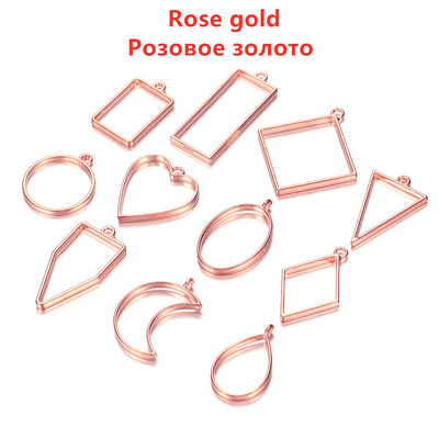 11Pcs/Lot 8 boja raznih geometrijskih šupljih prešanih cvjetnih okvira, privjesaka, smole za izradu nakita, ogrlica, kalup za privjesak