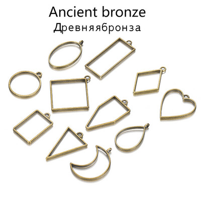 11Pcs/Lot 8 boja raznih geometrijskih šupljih prešanih cvjetnih okvira, privjesaka, smole za izradu nakita, ogrlica, kalup za privjesak