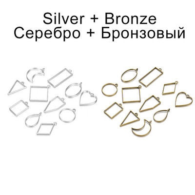 11Pcs/Lot 8 boja raznih geometrijskih šupljih prešanih cvjetnih okvira, privjesaka, smole za izradu nakita, ogrlica, kalup za privjesak