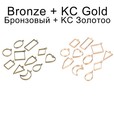 11Pcs/Lot 8 boja raznih geometrijskih šupljih prešanih cvjetnih okvira, privjesaka, smole za izradu nakita, ogrlica, kalup za privjesak