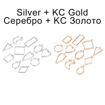 11Pcs/Lot 8 boja raznih geometrijskih šupljih prešanih cvjetnih okvira, privjesaka, smole za izradu nakita, ogrlica, kalup za privjesak