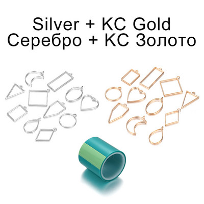 11Pcs/Lot 8 boja raznih geometrijskih šupljih prešanih cvjetnih okvira, privjesaka, smole za izradu nakita, ogrlica, kalup za privjesak